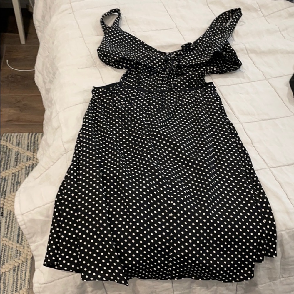 Reformation backless polka dot dress